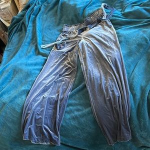 Steel blue velvet pants